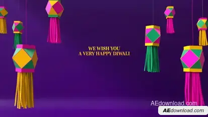 3D Happy Diwali Logo Mogrt Premiere Pro template preview
