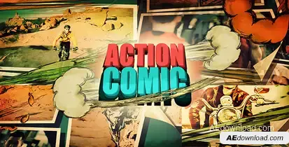 Action Comic Video Displays template preview