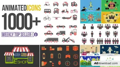 Animated Icons 1000+ Video Displays template preview