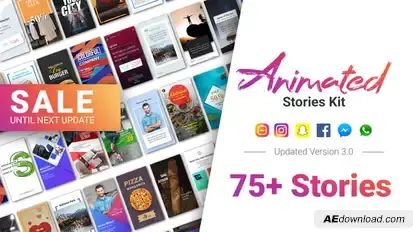 Animated Stories Kit // Instagram, Snapchat, Facebook Video Displays template preview