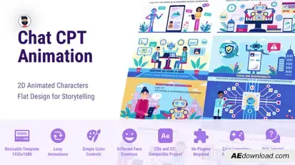 Artificial Intelligence ChatGPT AI Chatbot MOGRT Premiere Pro Premiere Pro template preview