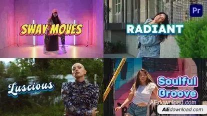 Retro Bold Cartoon Titles Premiere Pro template preview