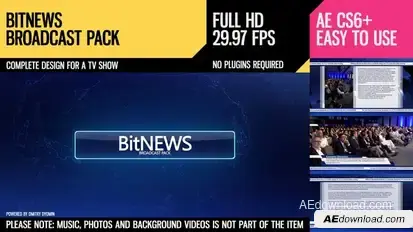 BitNews (Broadcast Pack) Video Displays template preview
