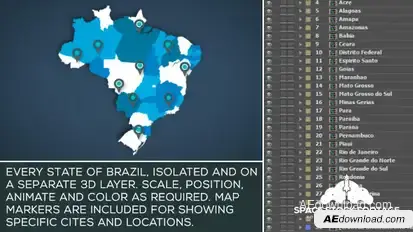 Brazil Map Kit Video Displays template preview
