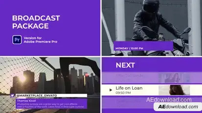 Broadcast Package | Essential Graphics | Mogrt Premiere Pro template preview