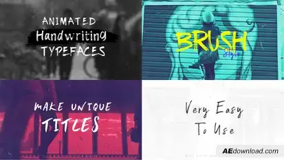 Brush-Animated Handwritten Typefaces Video Displays template preview