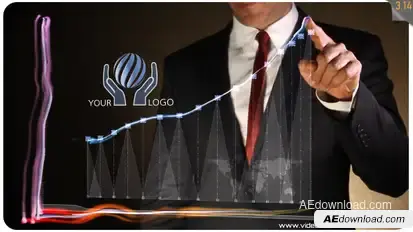 Business Chart - Logo Intro Video Displays template preview