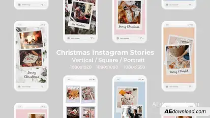 Christmas Instagram Stories | Vertical Square Portrait Video Displays template preview