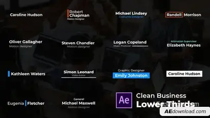 Clean Business Lower Thirds Video Displays template preview