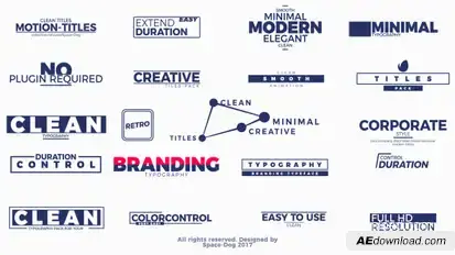 Clean Motion Titles Video Displays template preview