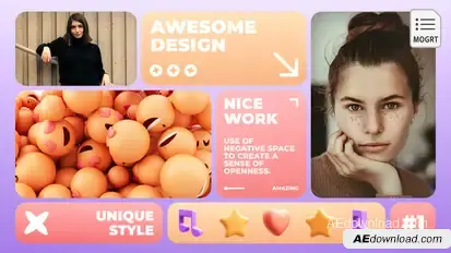Colorful 3D Social Media Intro - MOGRT Premiere Pro template preview
