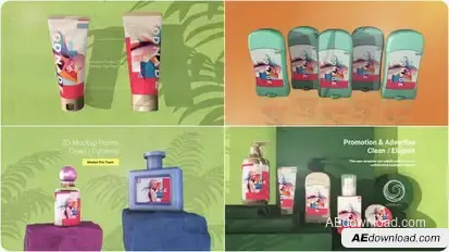Cosmetic Mockup Promo Premiere Pro template preview