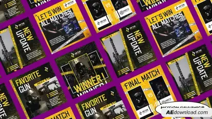 CrossFire E-sport Instagram Posts | Mogrt Premiere Pro template preview