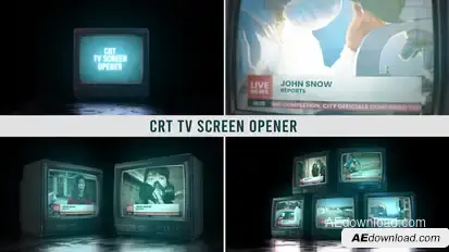 CRT TV Screen Opener Premiere Pro template preview