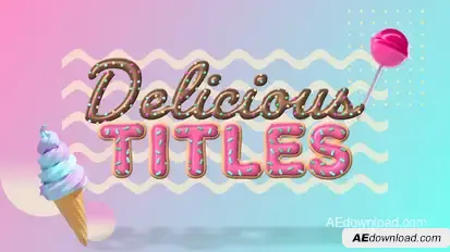 Delicious Titles Premiere Pro template preview