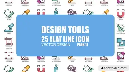 Design Tools - Flat Animation Icons Video Displays template preview