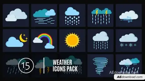 15 Weather Icons Pack Freebies template preview