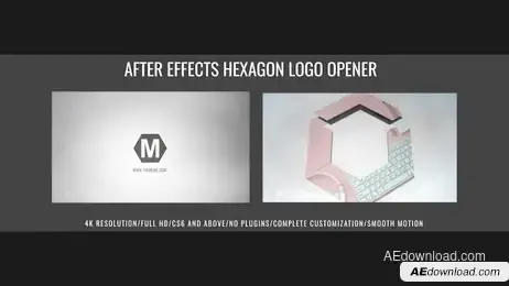 After Effects Hexagon Logo Opener Freebies template preview
