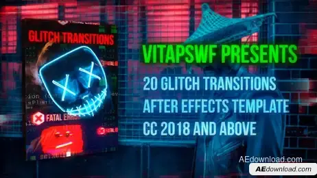 Error Glitch Transitions Freebies template preview