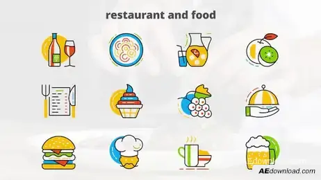 Restaurant & Food - Flat Animated Icons Freebies template preview