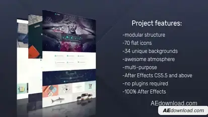 Dynamic Website Presentation Pack Video Displays template preview