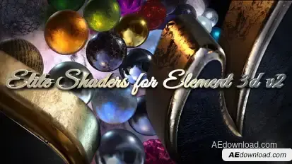 Elite Shaders for Element 3D v2 Video Displays template preview