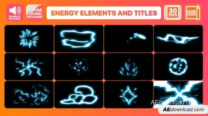 Energy Elements And Titles Video Displays template preview