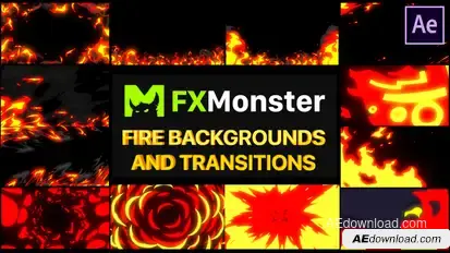 Fire Backgrounds And Transitions | After effects Video Displays template preview