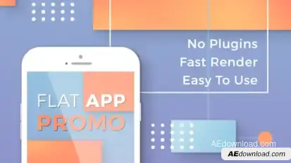 Flat App Promo Video Displays template preview