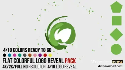Flat Colorful Logo Reveal Pack Video Displays template preview