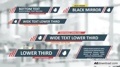 Flat Lines Lower Thirds Video Displays template preview