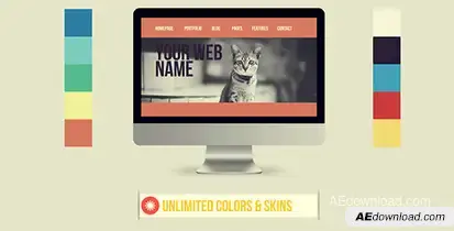 Flat Website Presentation Video Displays template preview