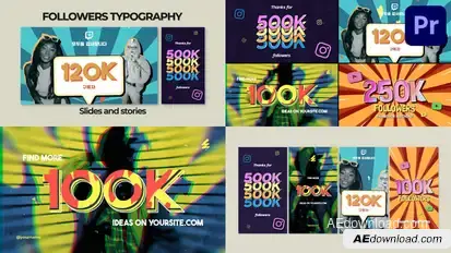 Followers Typography | Premiere Pro MOGRT Premiere Pro template preview