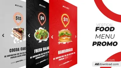 Food Menu Promo (Vertical) Video Displays template preview