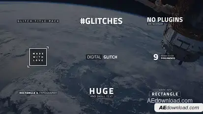 Glitch Text Video Displays template preview