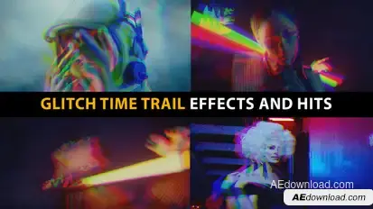 Glitch Time Trail Effects And Hits Premiere Pro template preview