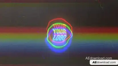 Glitchy Light Logo Mogrt Premiere Pro template preview