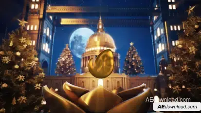 Golden Christmas In Vatican Video Displays template preview