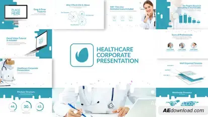 Healthcare & Corporate Presentation Video Displays template preview