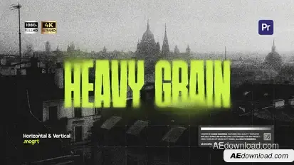 Heavy Grain Premiere Pro template preview