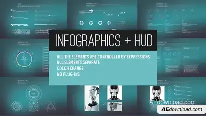 Infographics + HUD Video Displays template preview