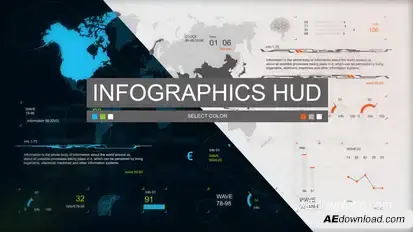 Infographics HUD set 3 Video Displays template preview