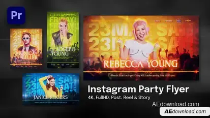 Instagram Party Flyer | Premiere Pro Premiere Pro template preview