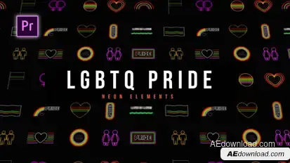 LGBTQ Pride Neon Elements Premiere Pro template preview