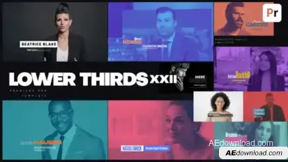 Lower Thirds XXII Premiere Pro template preview