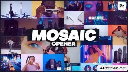 Mosaic Opener Premiere Pro template preview