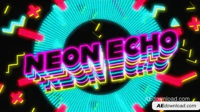 Neon Text Echo Premiere Pro template preview