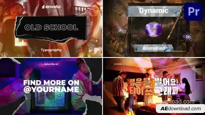 Old School Typography | Premiere Pro MOGRT Premiere Pro template preview