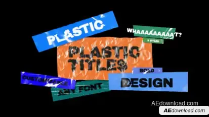 Plastic Titles Premiere Pro template preview
