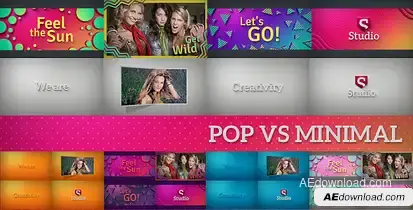 Pop Vs Minimal | Fast Slideshow Pack Video Displays template preview